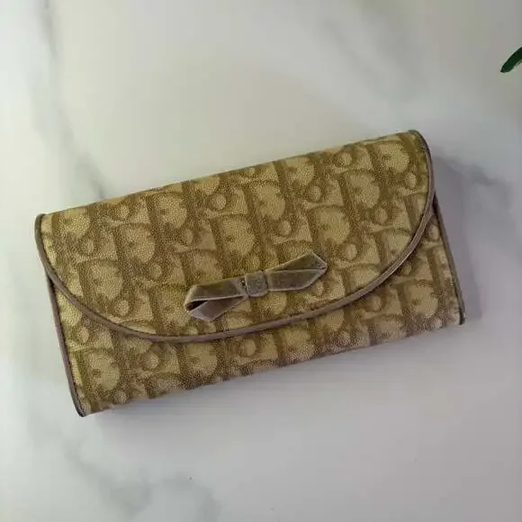 Christian Dior Vintage Trotter Romantique Bow Long Continental Wallet - Picture 3 of 13